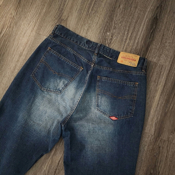 Rare Vintage x 90s UNLIMITED Distressed Blue Jean - Picture 4 of 12